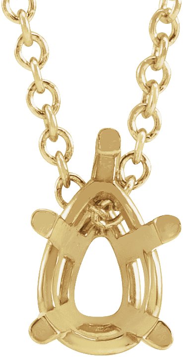 Pear 5-Prong Solitaire Necklace or Slide Pendant