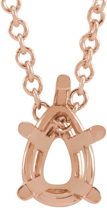 Pear 5-Prong Solitaire Necklace or Slide Pendant