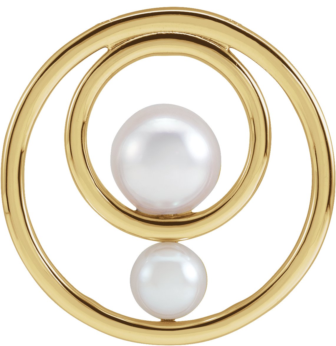 14K Yellow Cultured White Akoya Pearl Hold You Forever® Pendant