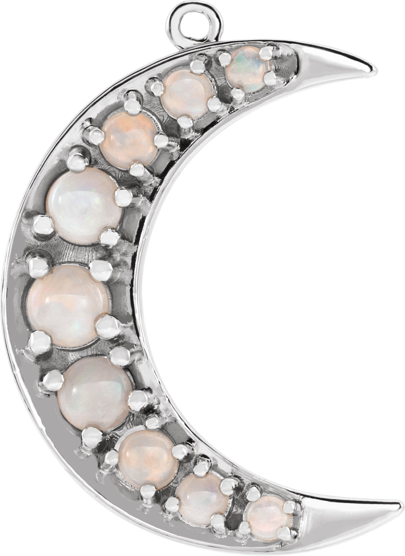 Cabochon Crescent Moon Dangle
