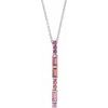 Sterling Silver Pink Multi Gemstone Bar 16 18 inch Necklace Ref. 17589023