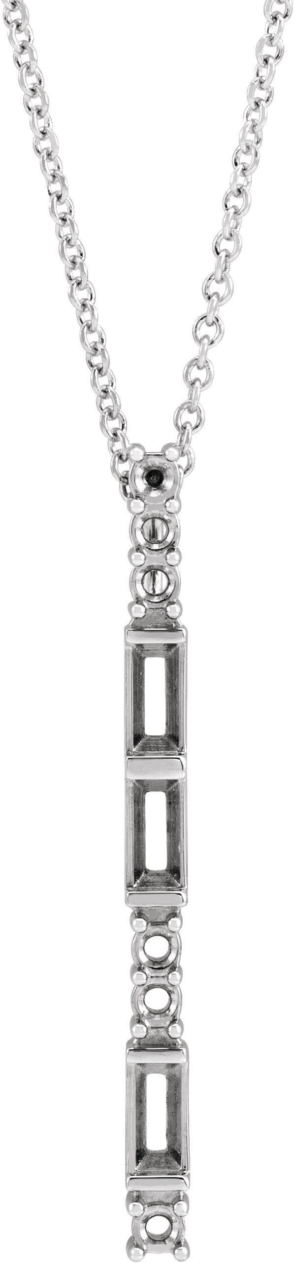 Baguette Bar Necklace or Slide Pendant