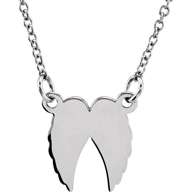 14K White Tiny Posh® Angel Wings 16-18 Necklace