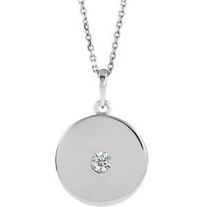 Platinum 1/10 CTW Natural Diamond Disc 16-18" Necklace