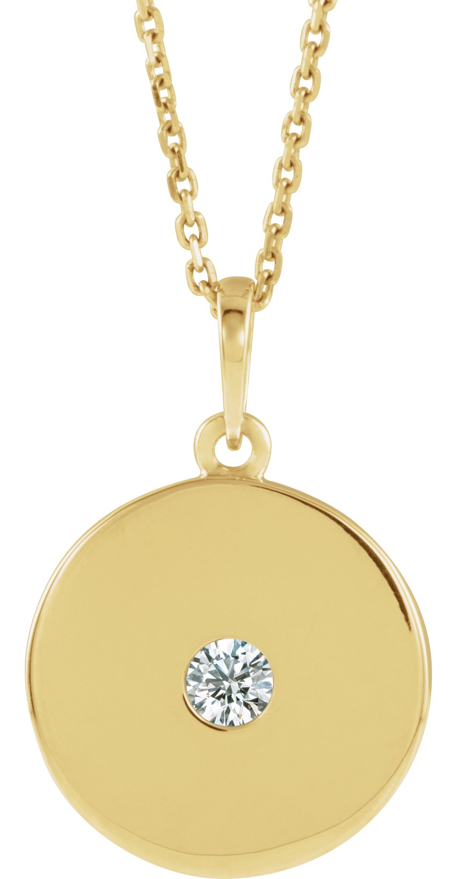 14K Yellow 1/10 CTW Natural Diamond Disc 16-18 Necklace