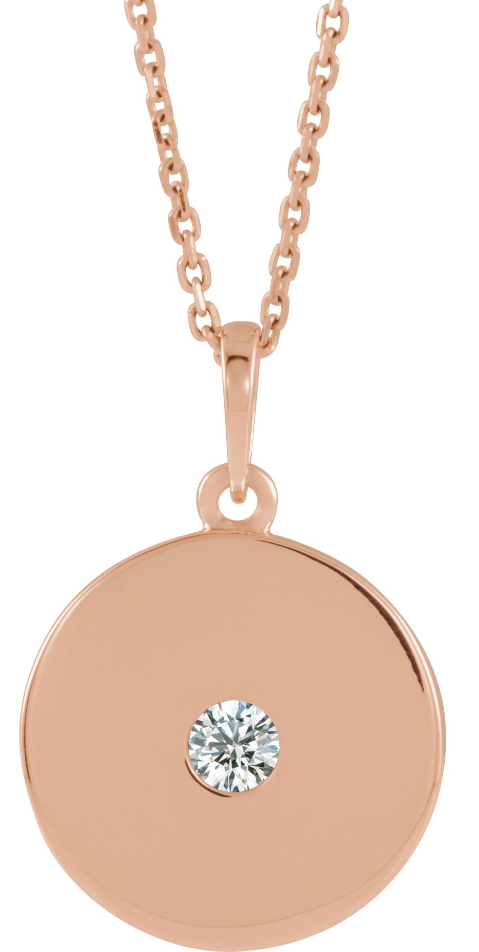 14K Rose 1/10 CTW Natural Diamond Disc 16-18" Necklace