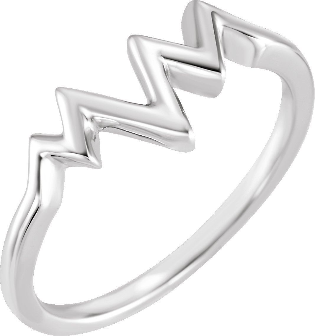 14K White Heartbeat Ring