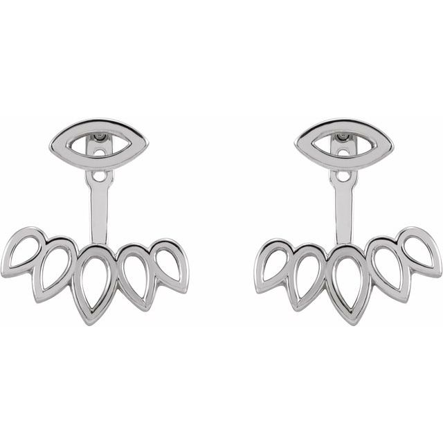 Sterling Silver Geometric Stud Earrings & Ear Jackets 