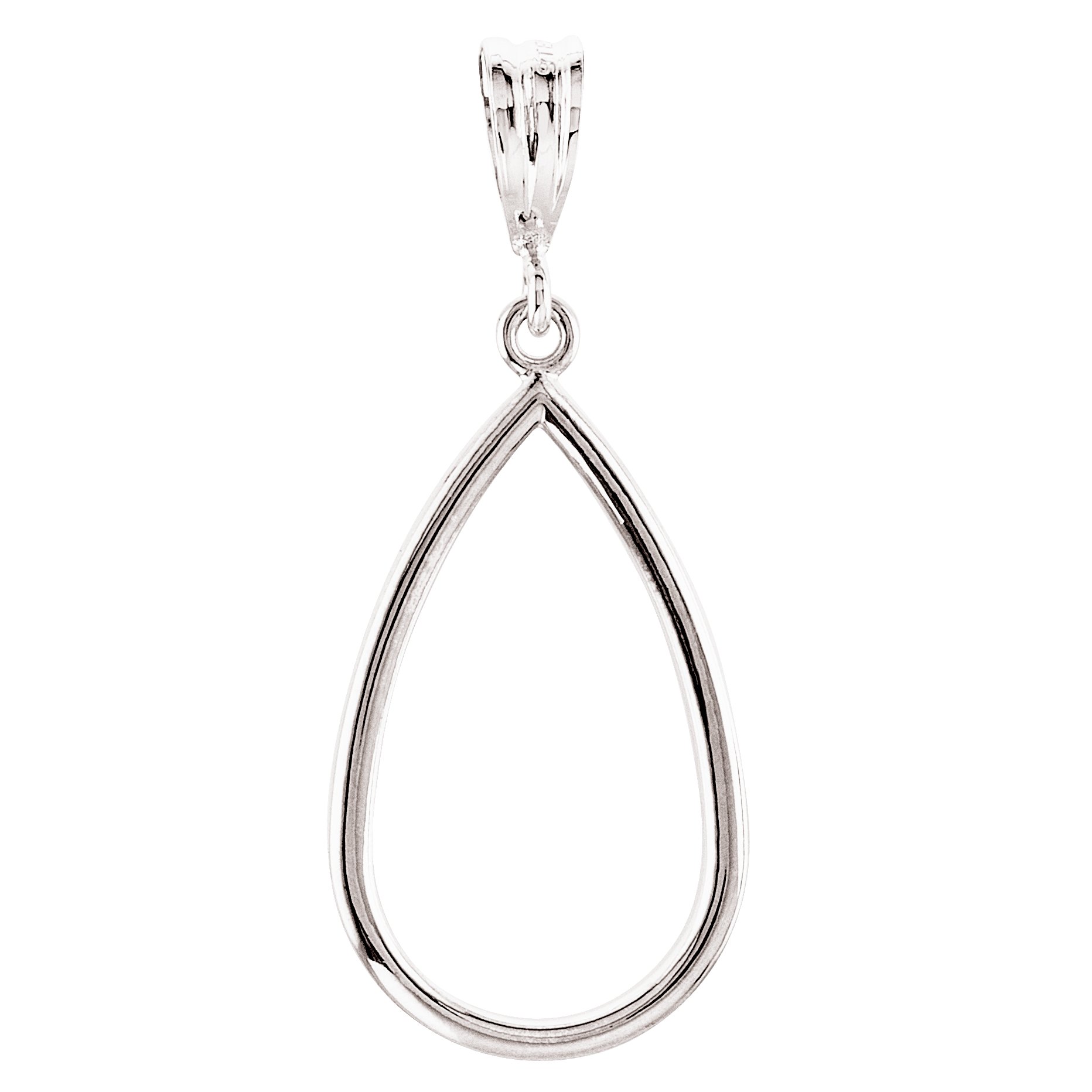 Sterling Silver 21x12.75 mm Teardrop Pendant