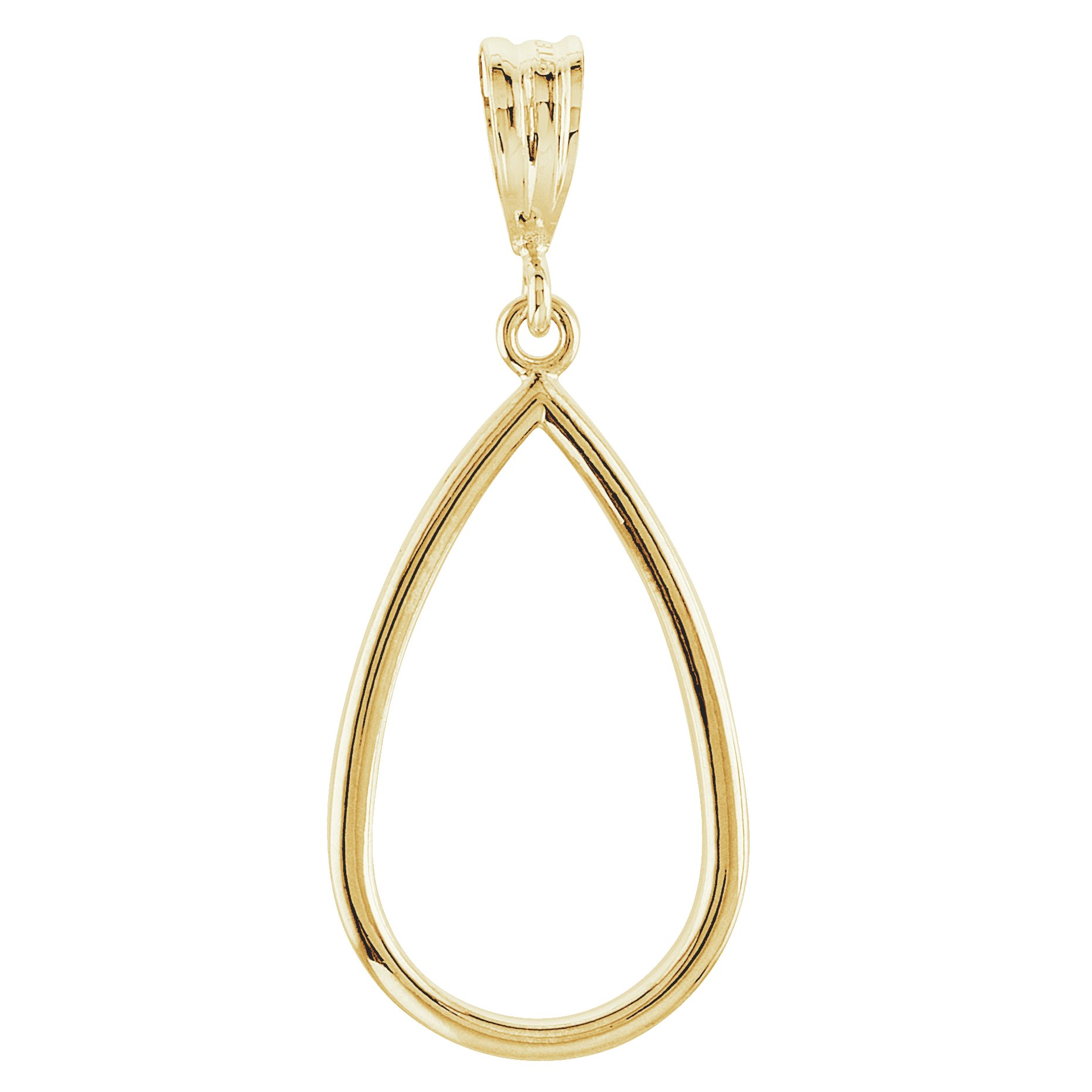 14K Yellow 21x12.75 mm Teardrop Pendant