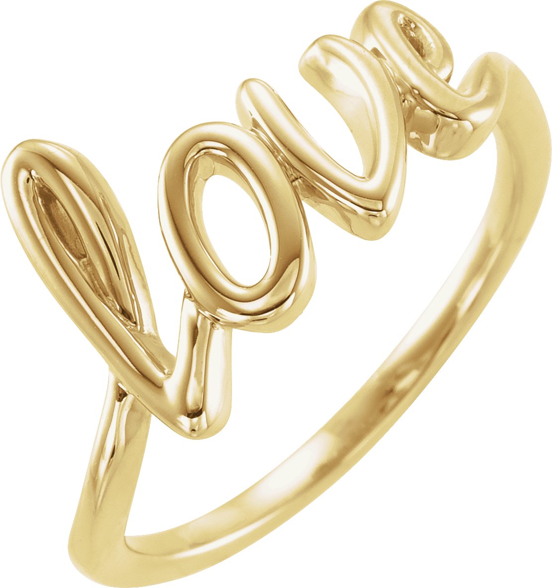 14K Yellow Love Ring