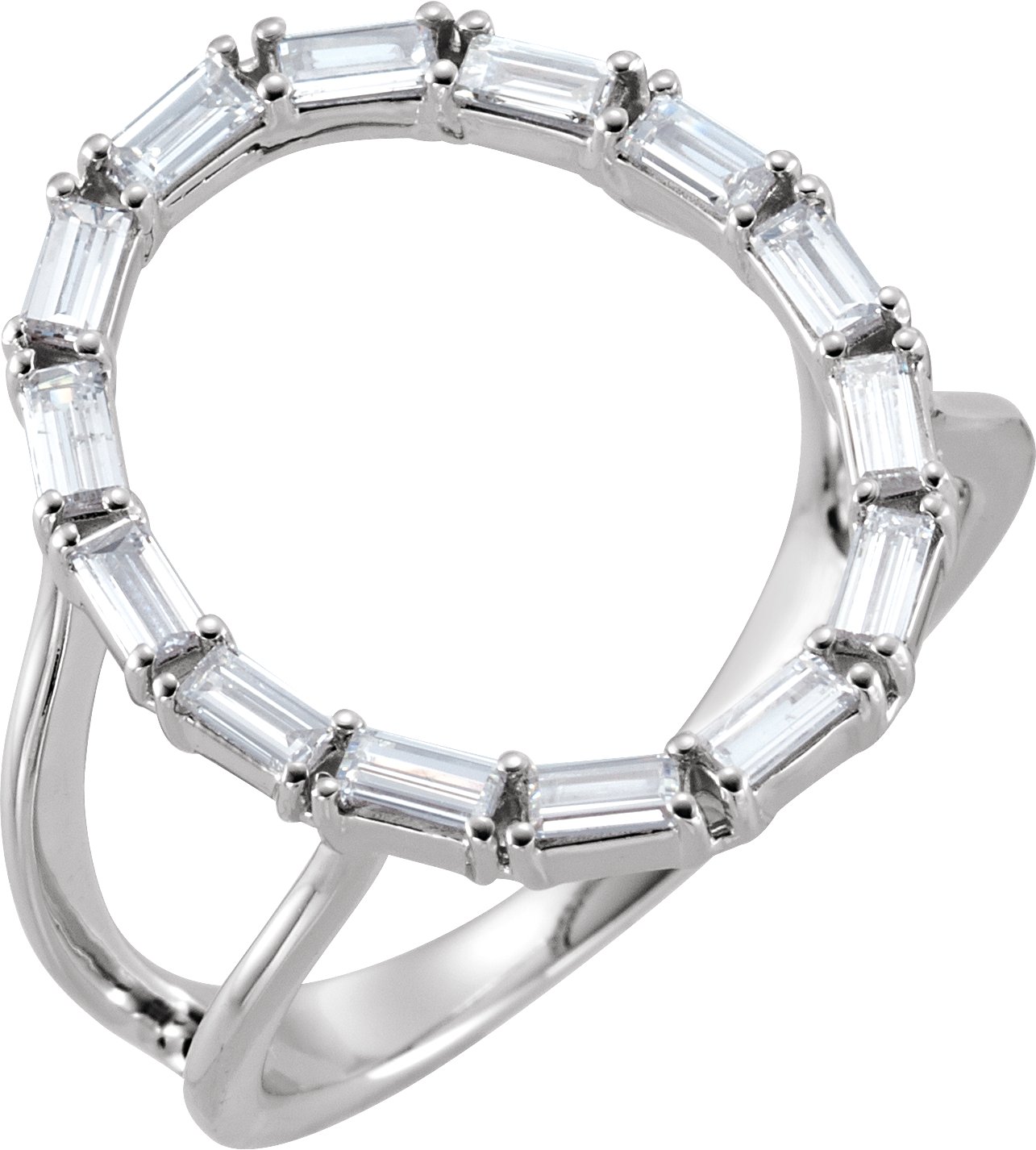 14K White 1/2 CTW Natural Diamond Negative Space Ring