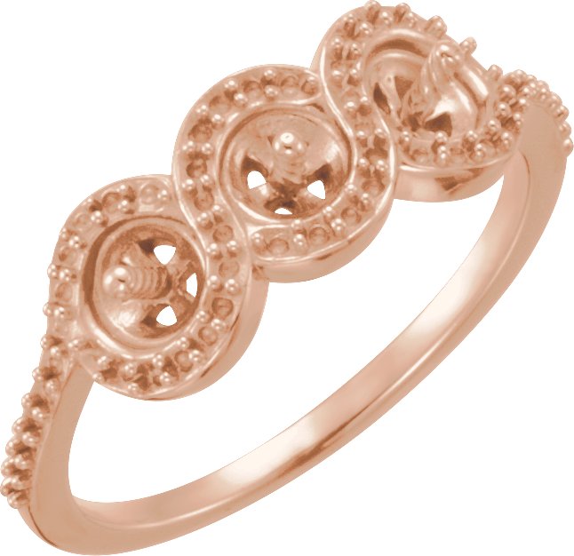 Three-Stone Halo-Style Pearl Ring