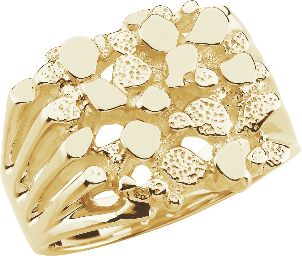 14K Yellow Men-s Nugget Ring