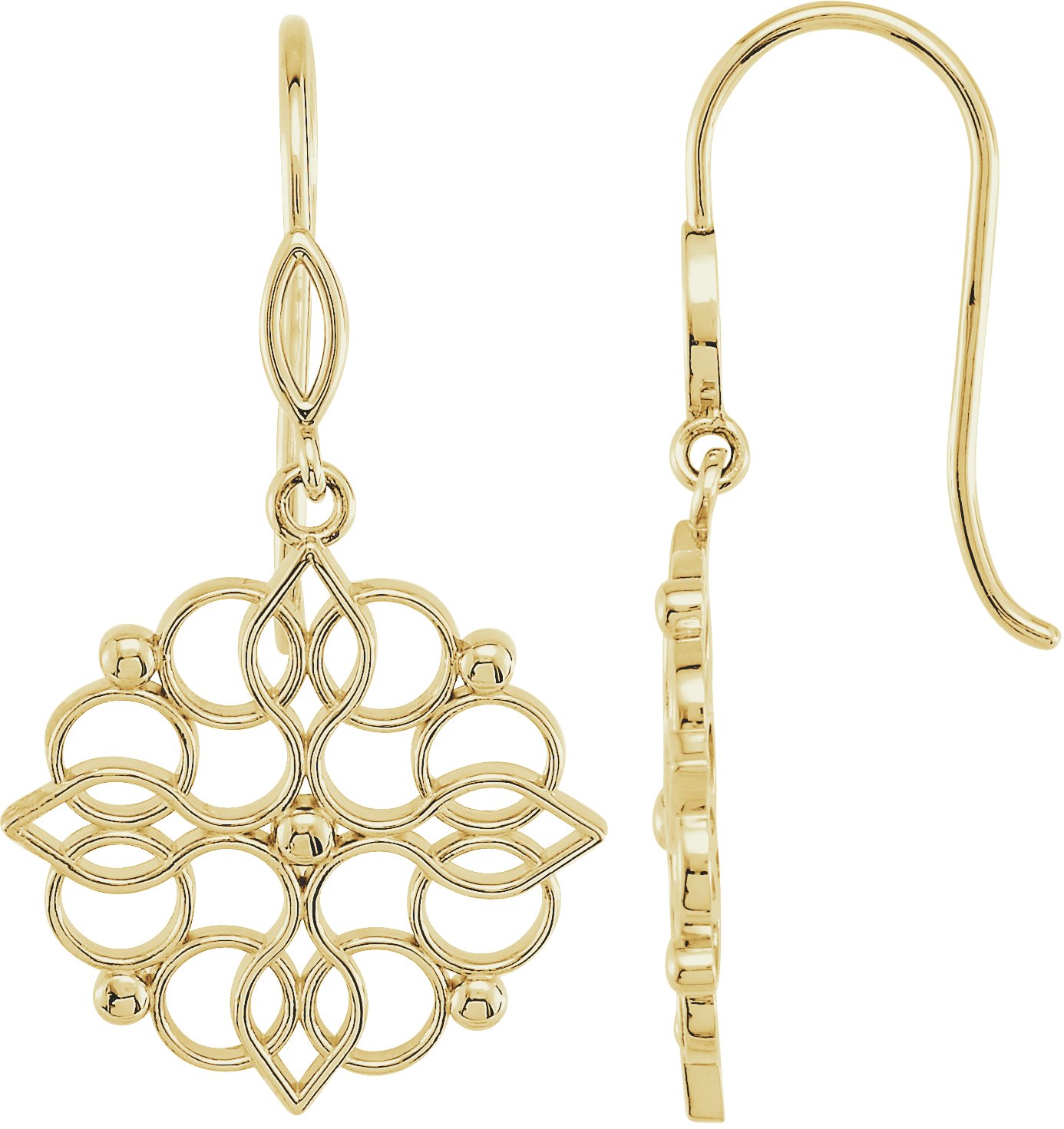 14K Yellow Decorative Earring