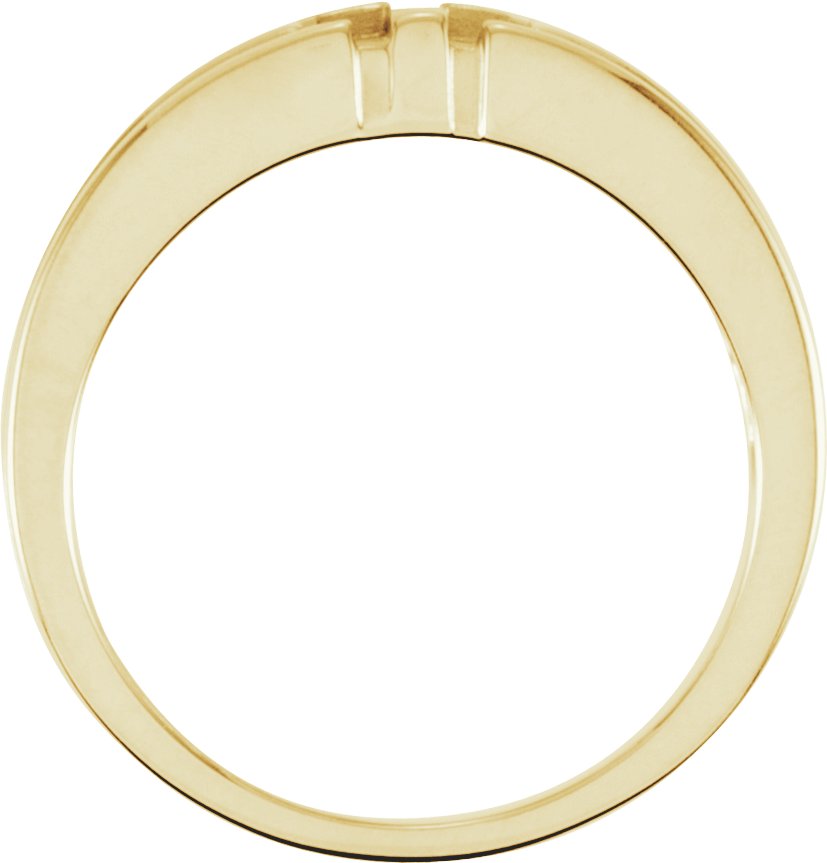 Alternative view of Grooved Cross Design Band – 18K Yellow Gold