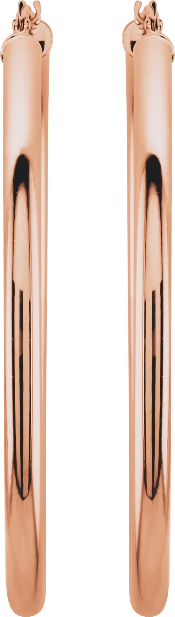 14K Rose Tube 48 mm Hoop Earrings