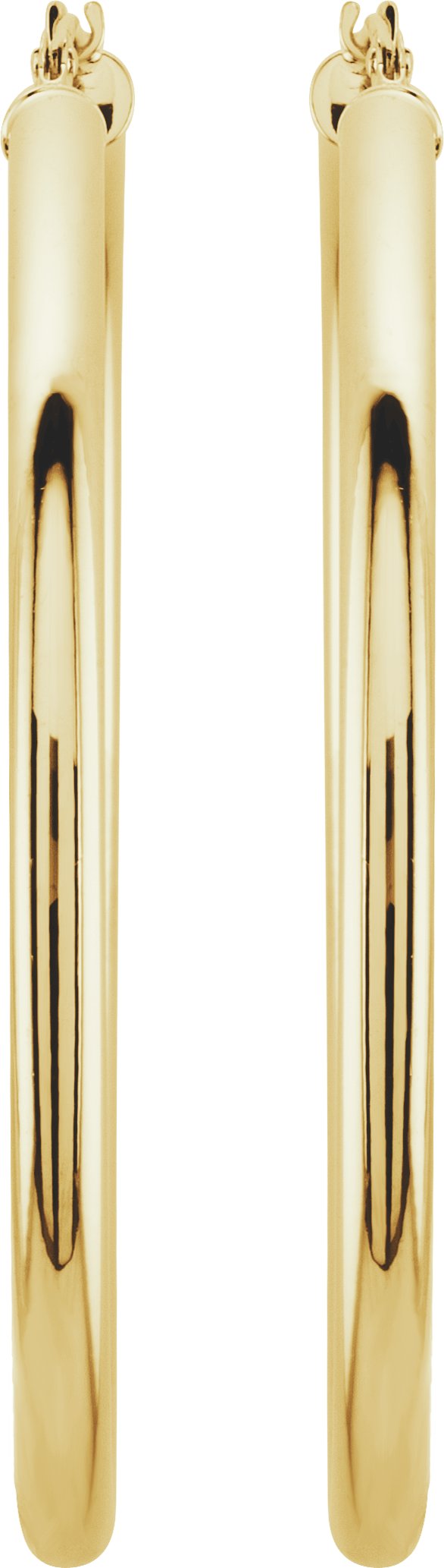 14K Yellow Tube 48 mm Hoop Earrings