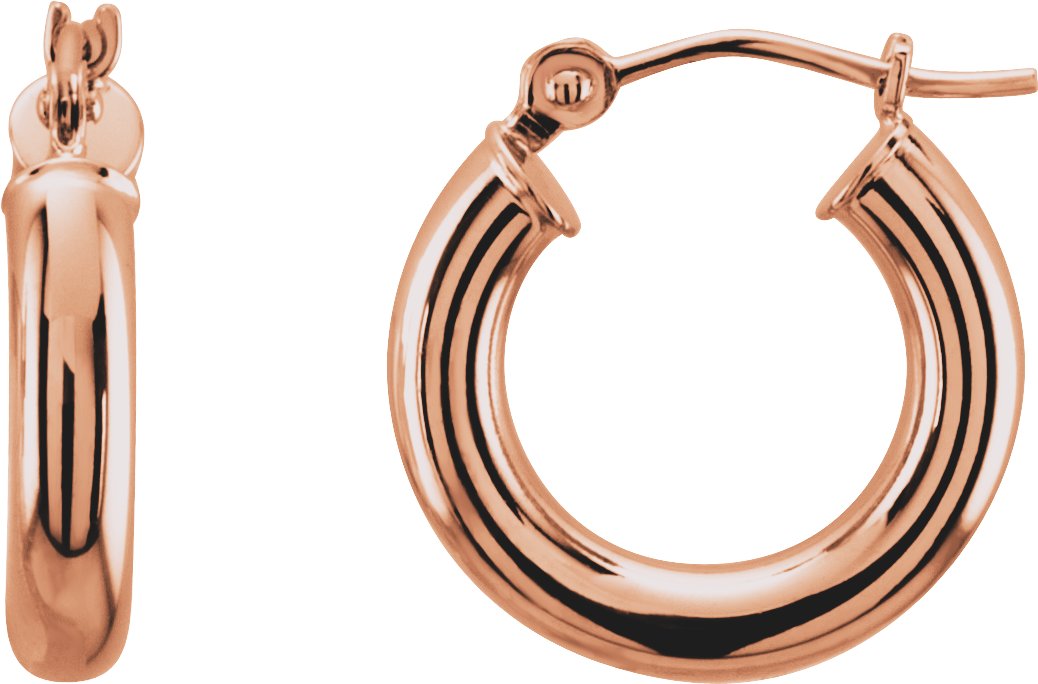 14K Rose 15 mm Tube Hoop Earrings Ref 5760083