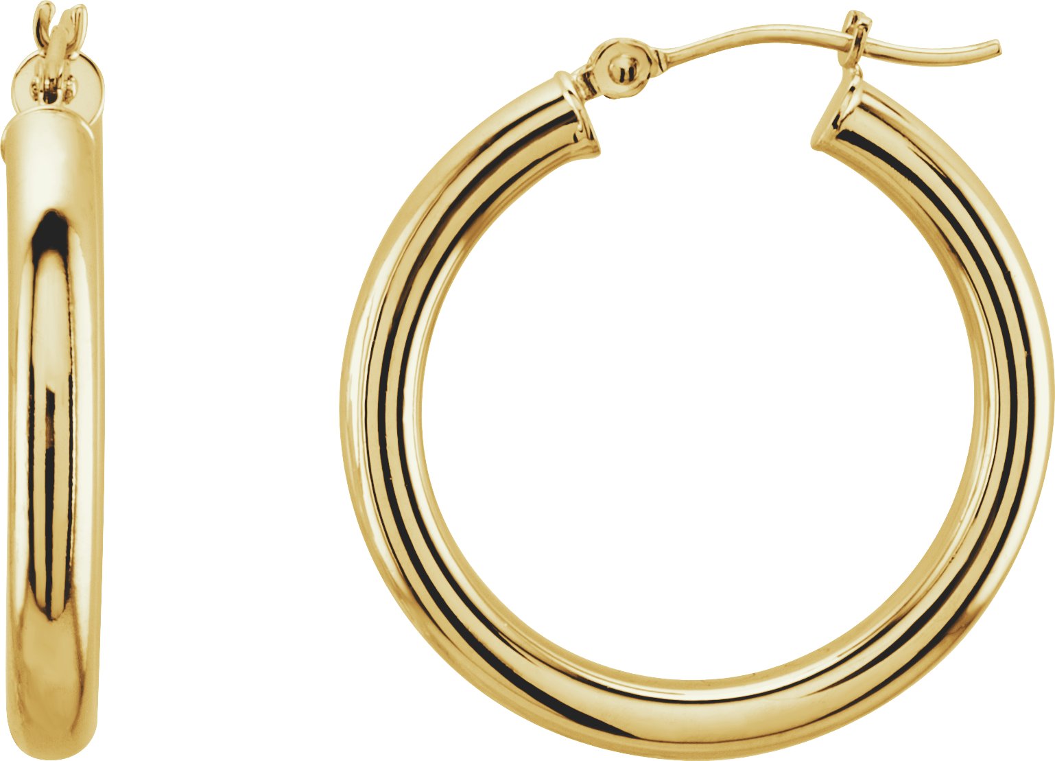 14K Yellow 25 mm Tube Hoop Earrings Ref 2637213