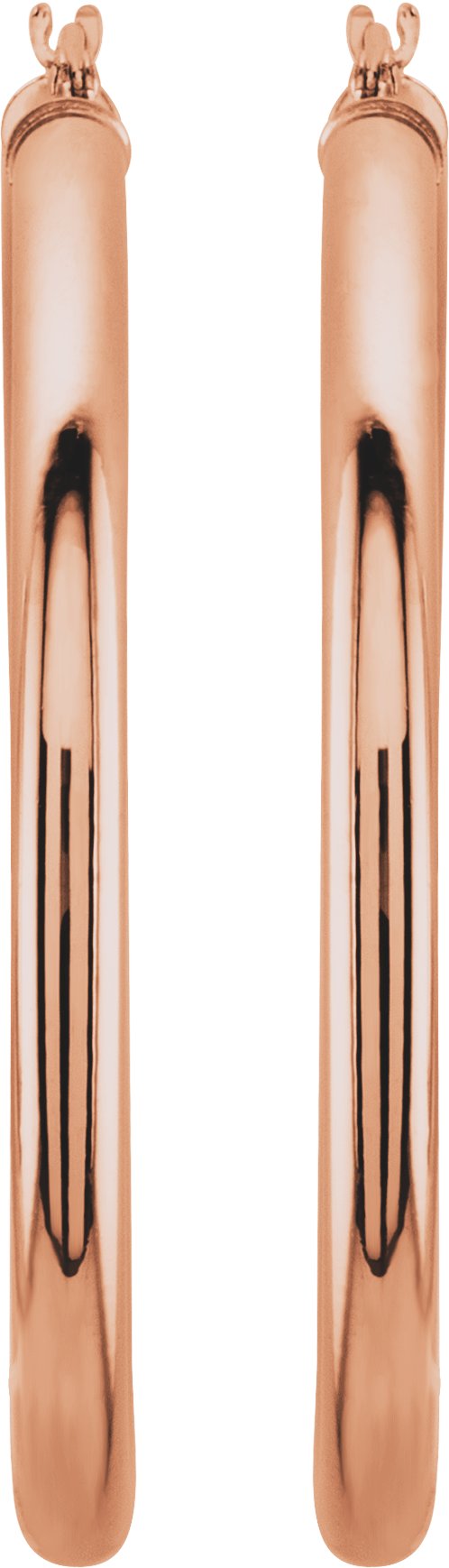 14K Rose Tube 40 mm Hoop Earrings