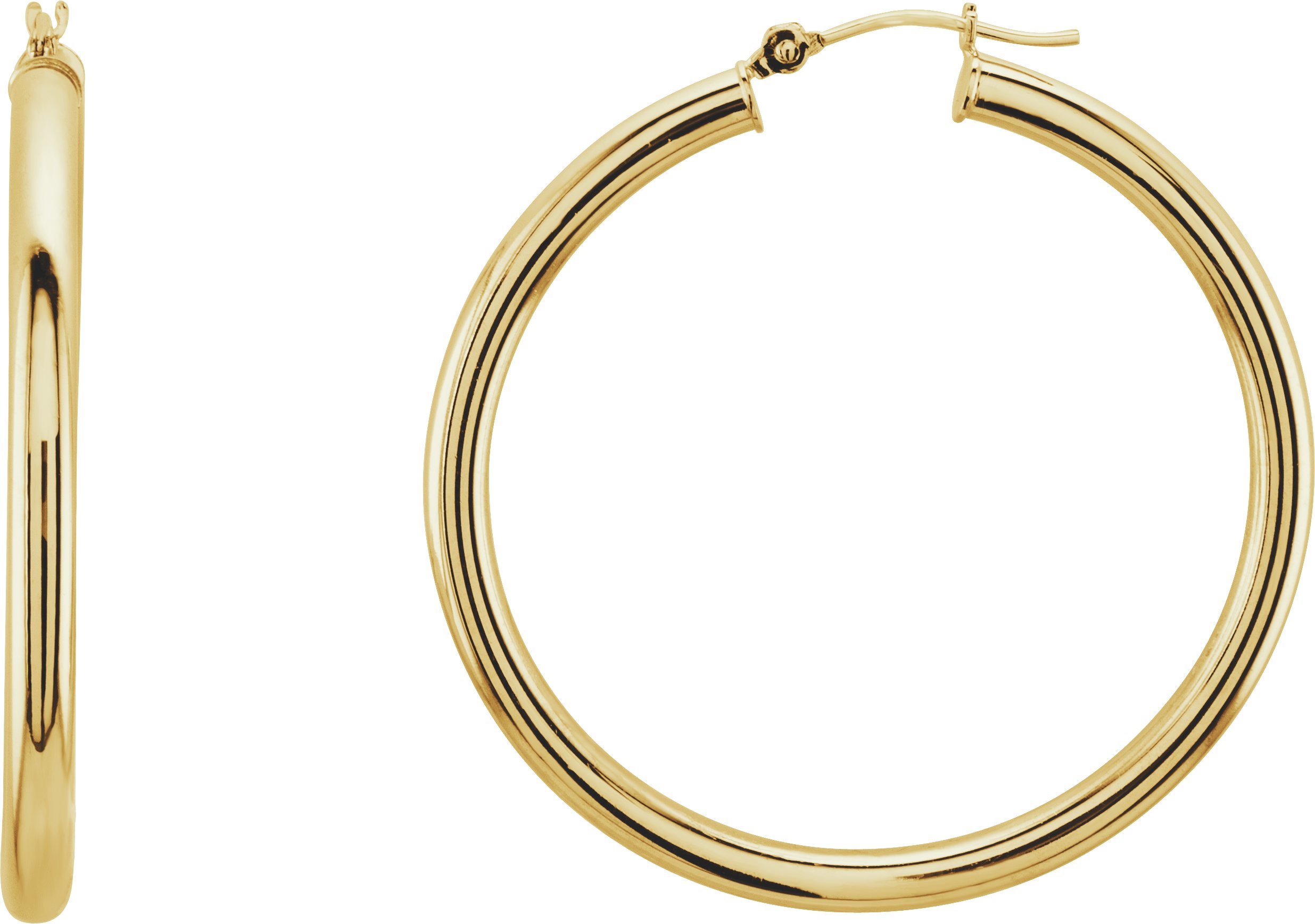 14K Yellow 40 mm Tube Hoop Earrings Ref 2637277