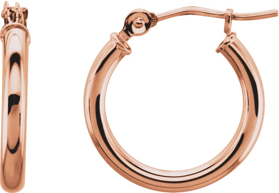 14K Rose 15 mm Huggie Hoop Earrings Ref 5753972