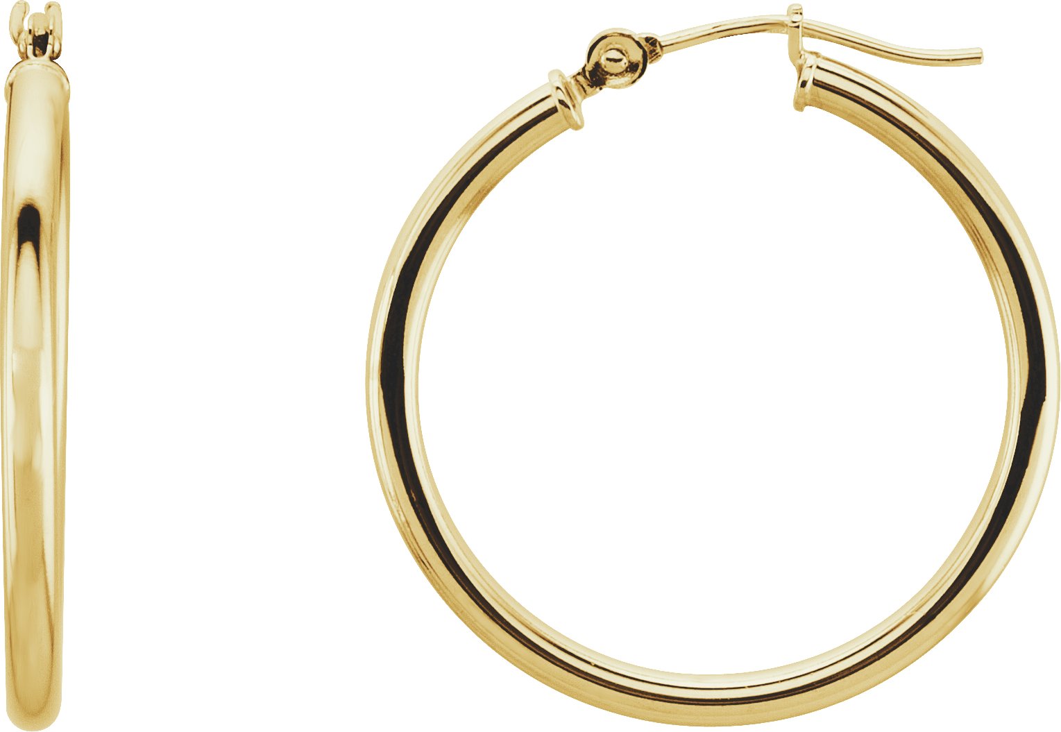 14K Yellow 25 mm Hoop Earrings Ref 2636210