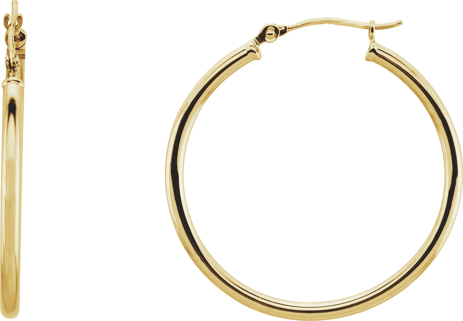 14K Yellow 30 mm Hoop Earrings Ref 2636218