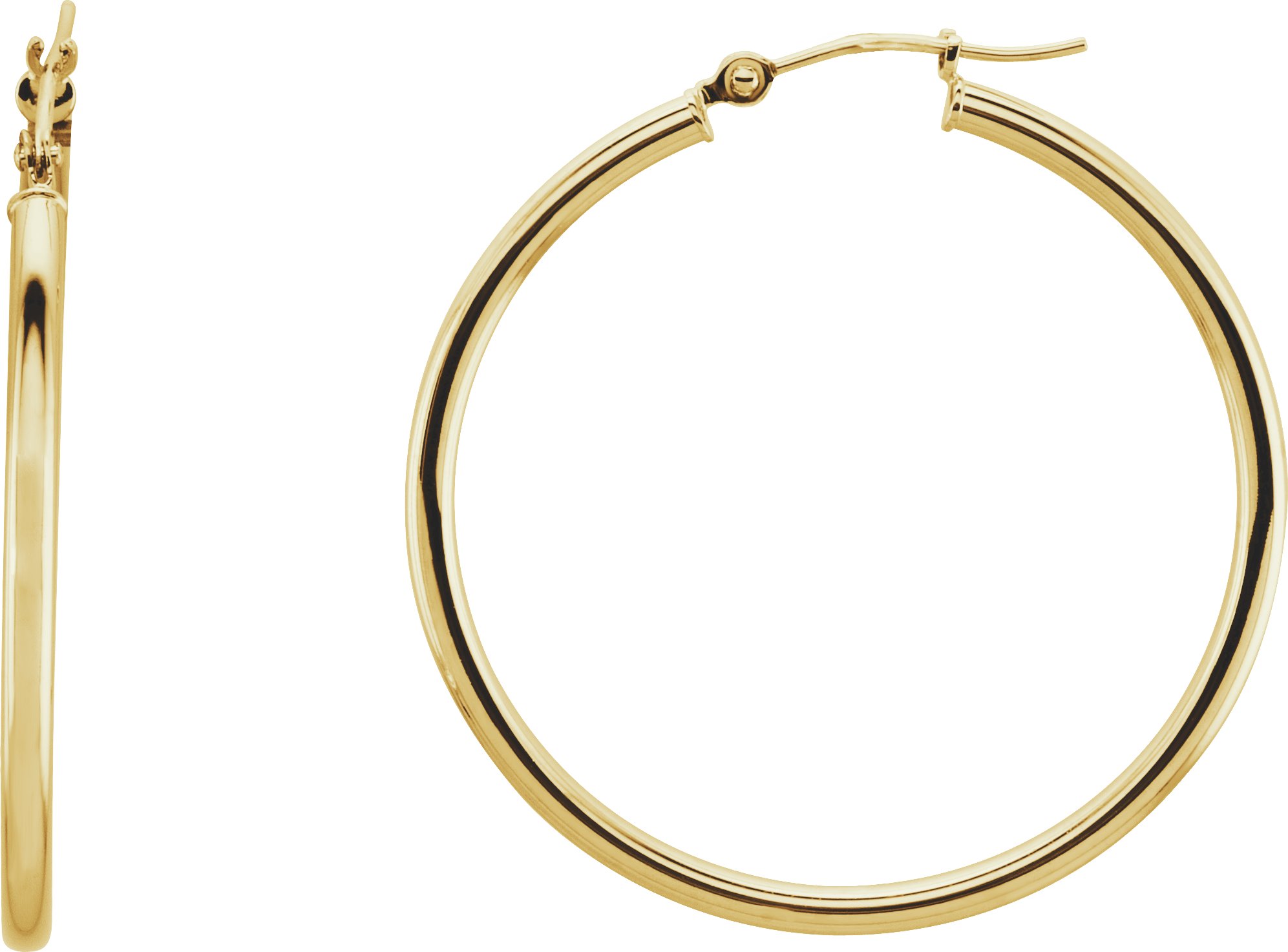 14K Yellow 34 mm Hoop Earrings Ref 2636258