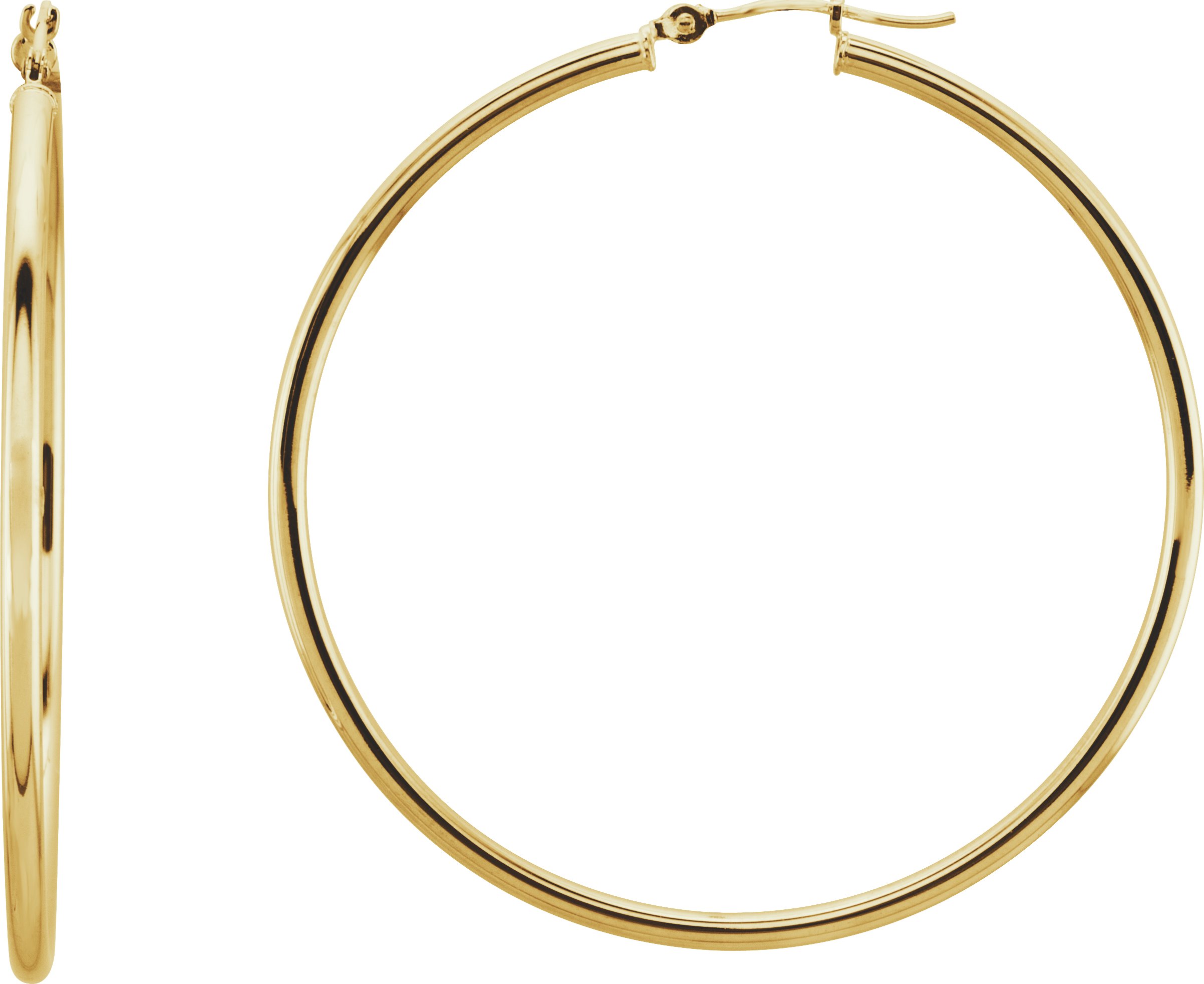 14K Yellow 47 mm Hoop Earrings Ref 2636274