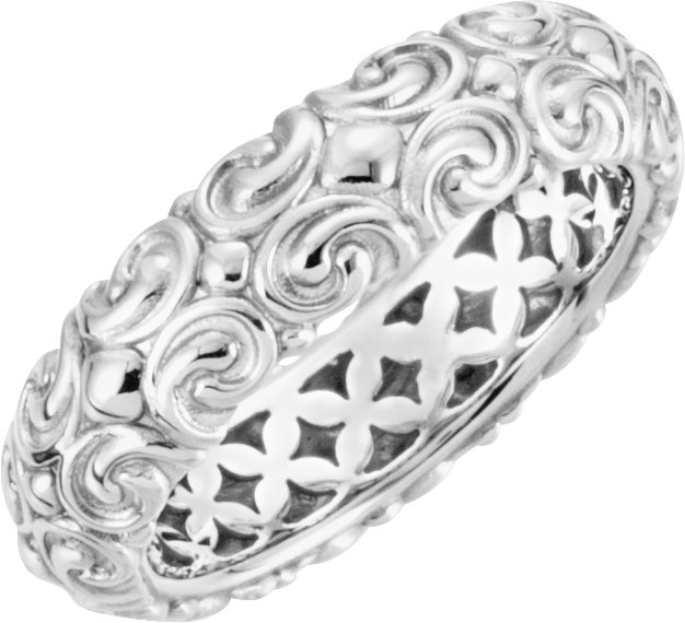 14K White Sculptural-Inspired Ring