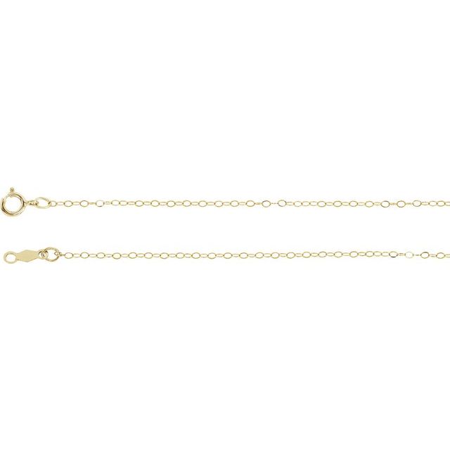 14K Yellow 1 mm Flat Cable Chain 7