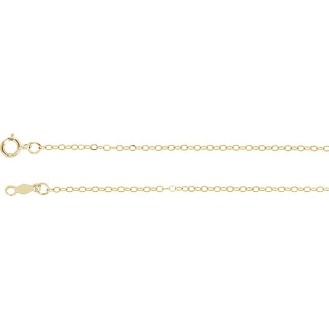14K Yellow 1.3 mm Flat Cable 7 Chain
