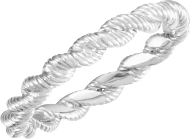 14K White Twisted Rope Band Size 7