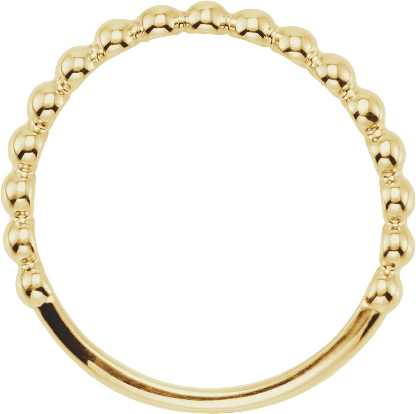 14K Yellow Stackable Beaded Ring