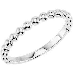 Sterling Silver Stackable Beaded Ring