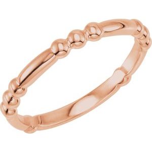 14K Rose Stackable Bead Ring