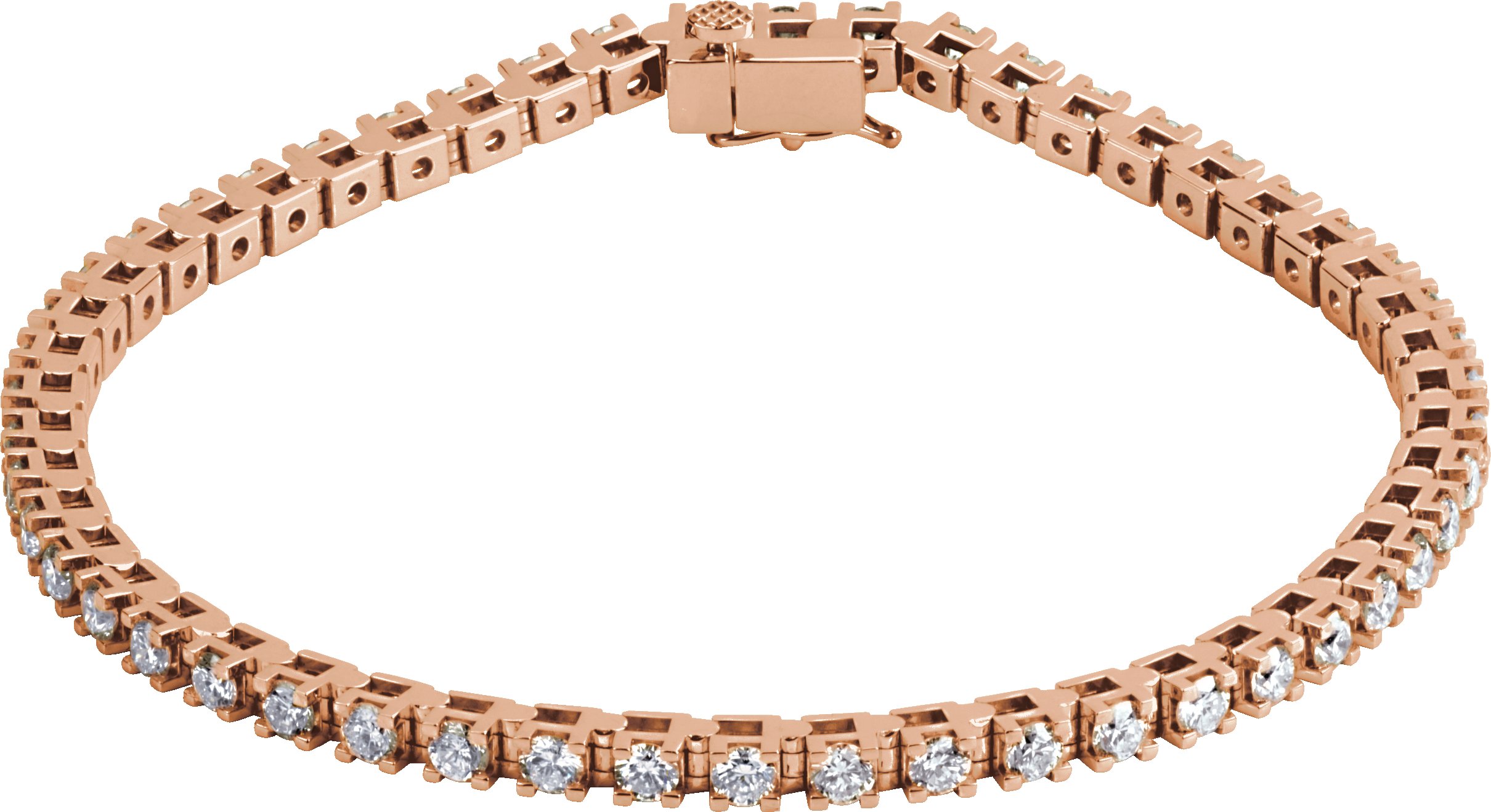 14K Rose 3 1/2 CTW Lab-Grown Diamond Line 7 1/4 Bracelet