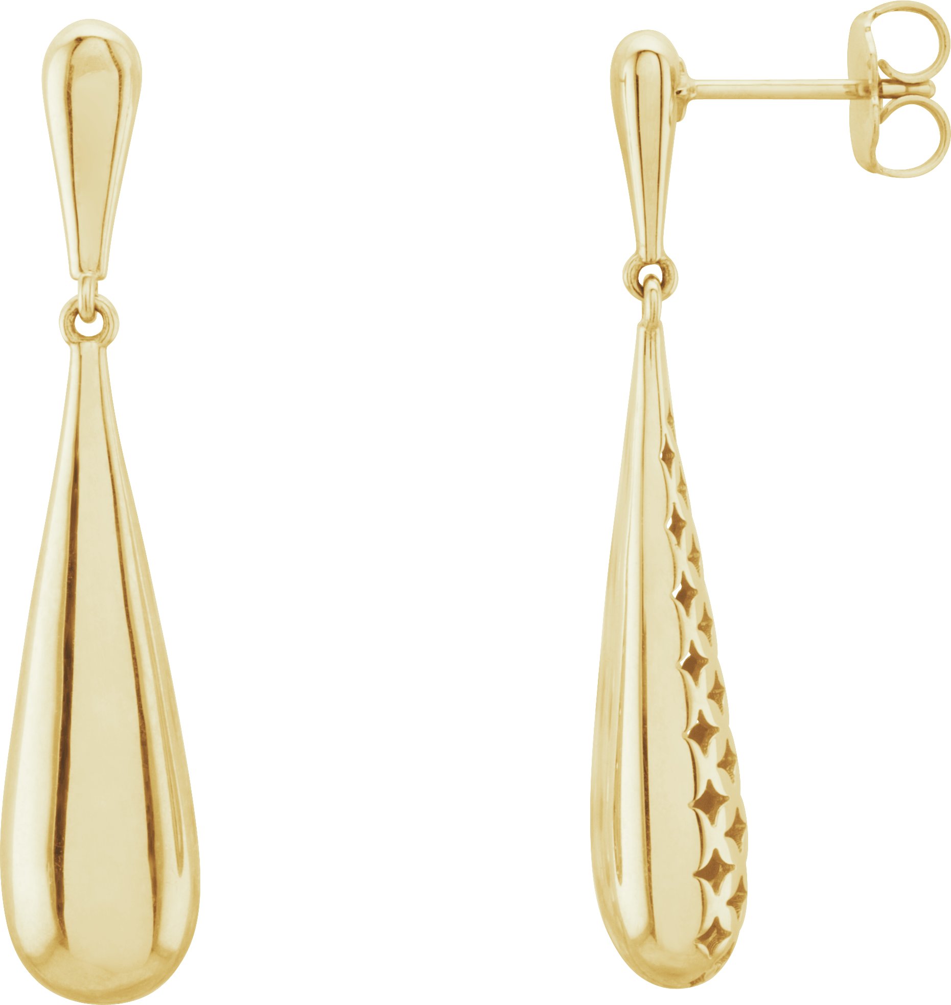 14K Yellow Pierced Style Earrings