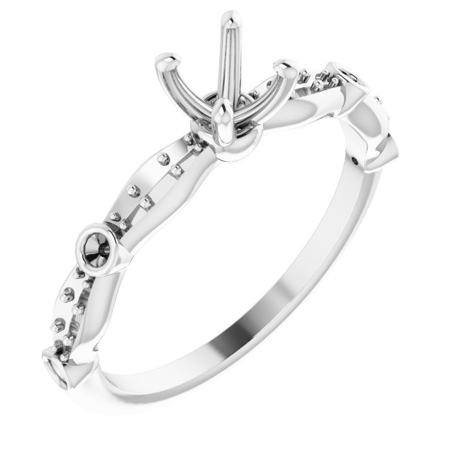 Accented Vintage-Inspired Engagement Ring