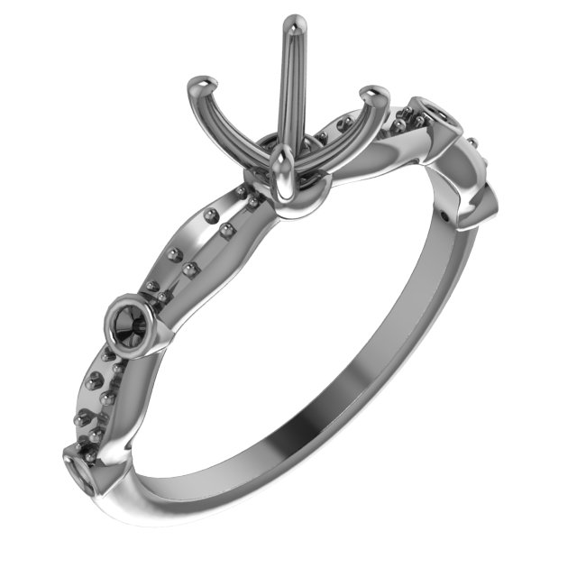 6.5 mm Round Engagement Ring Mounting