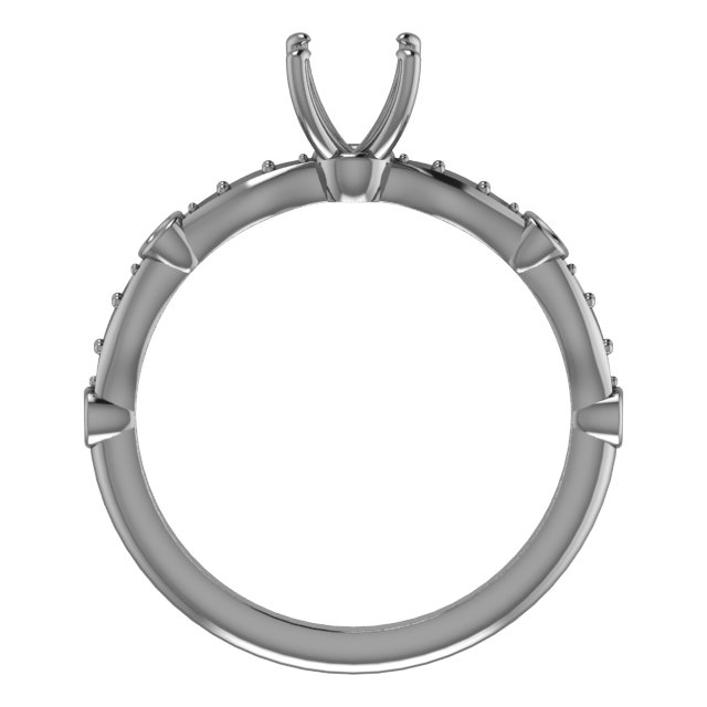 6.5 mm Round Engagement Ring Mounting view 2