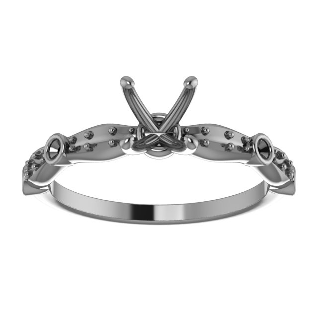 6.5 mm Round Engagement Ring Mounting view 3