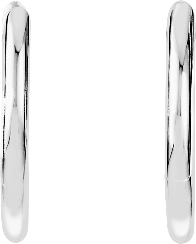 Sterling Silver Hinged Tube 24.3 mm Hoop Earrings