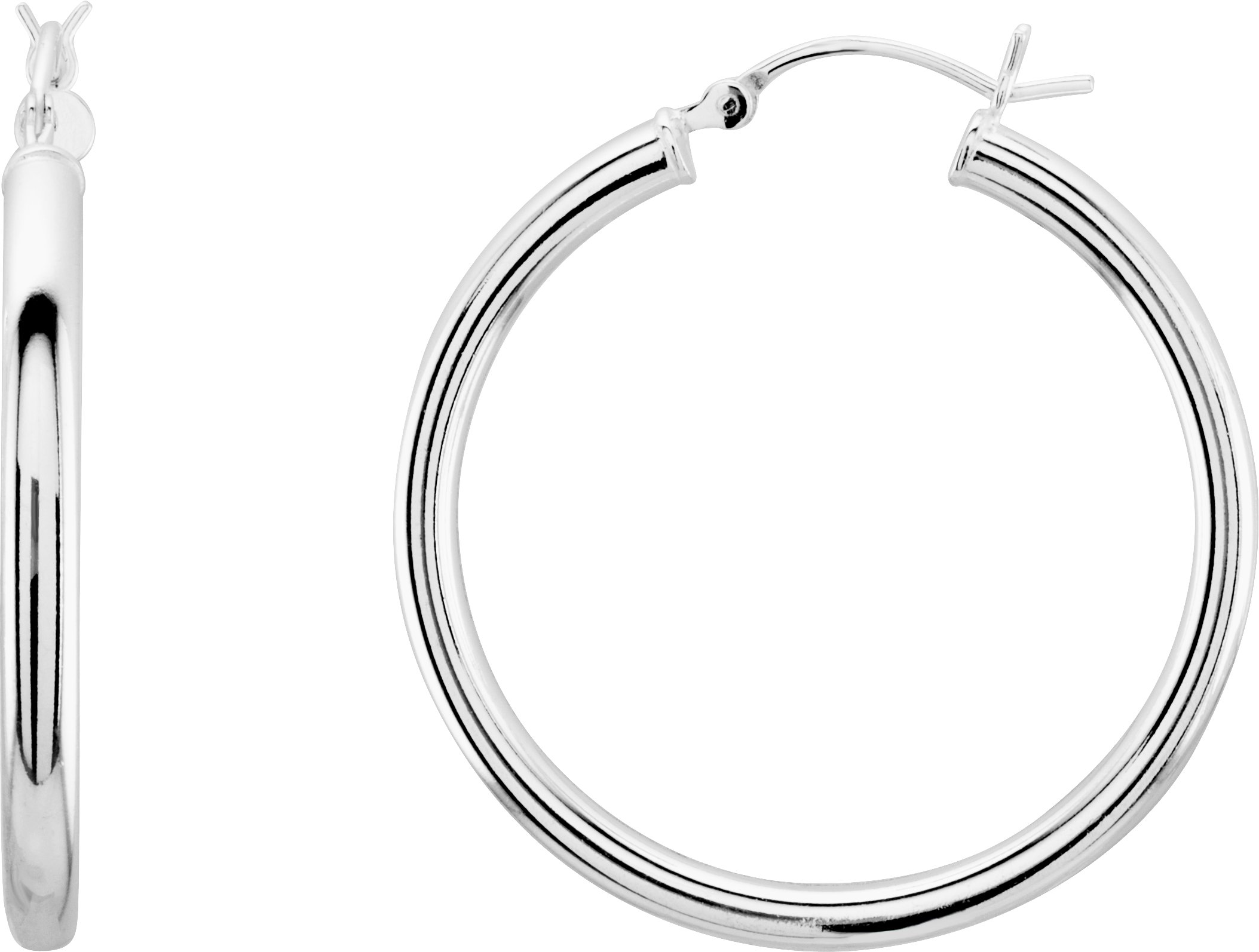 SS 37mm Hoop Earrings Ref 180612