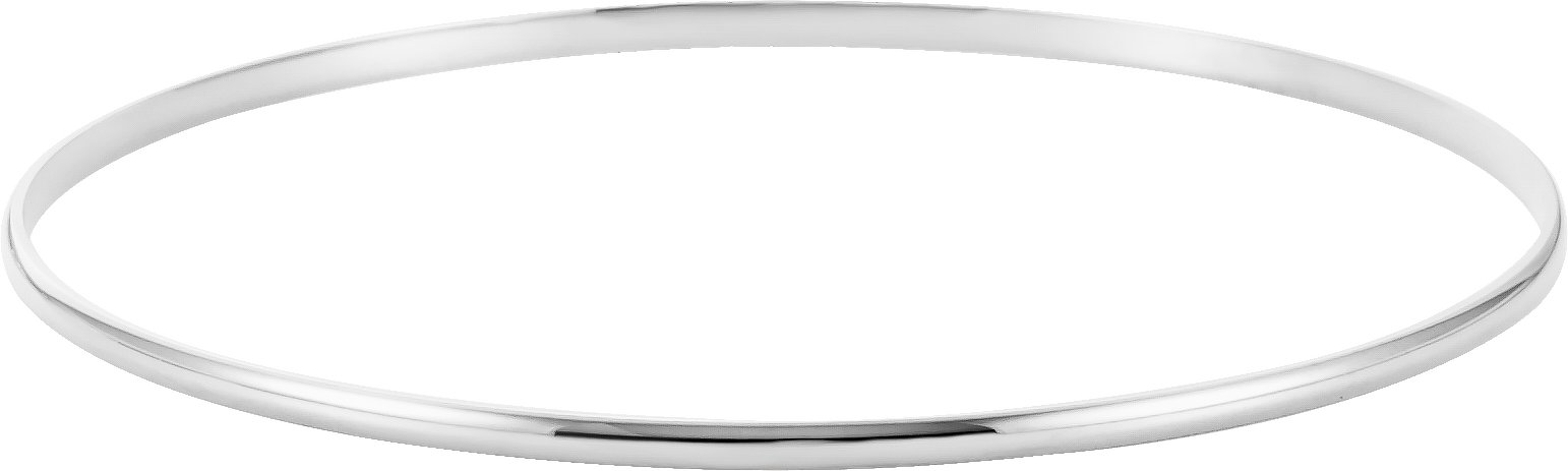 14K White 2 mm Half Round Bangle 7.5 inch Bracelet Ref. 1021077