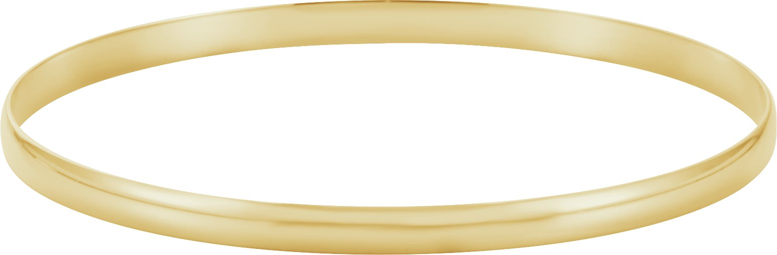 14K Yellow 6 mm Half Round Bangle 7 3/4" Bracelet