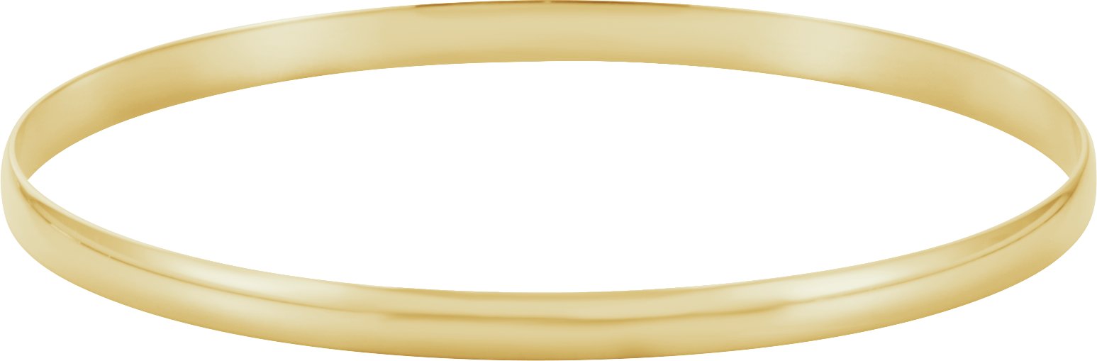 14K Yellow 8 mm Half Round Bangle 7 3/4