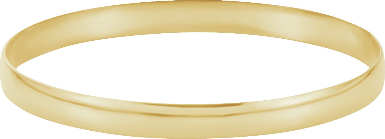 14K Yellow 6 mm Half Round Bangle 7 3/4 Bracelet